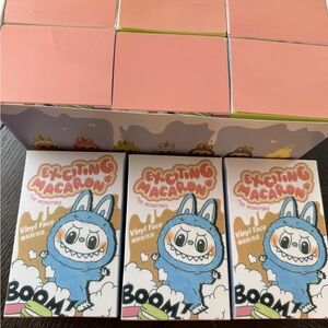 EXCITING MACARON Pop Mart Plush Keychain with Gold Ring